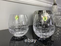Waterford Crystal Double Old Fashioned Cluin Wine Brandy Glasses Set of 2