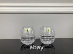 Waterford Crystal Double Old Fashioned Cluin Wine Brandy Glasses Set of 2