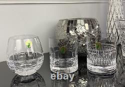 Waterford Crystal Double Old Fashioned Cluin Wine Brandy Glasses Set of 4