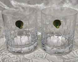 Waterford Crystal Double Old Fashioned Enis Whiskey scotch Glasses Set of 2