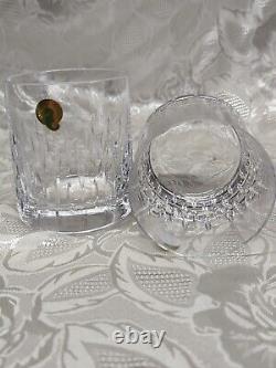 Waterford Crystal Double Old Fashioned Enis Whiskey scotch Glasses Set of 2