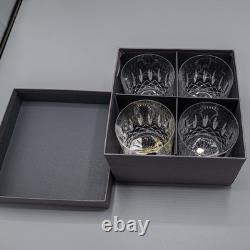 Waterford Crystal Eclipse Double Old Fashioned Glass Tumblers 3 3/4 Set of 4