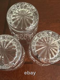 Waterford Crystal Ferndale Double Old Fashioned Whiskey Glasses 4 3/8 Set of 3