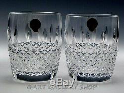 Waterford Crystal GLENMEDE 4-1/4 PAIR DOUBLE OLD FASHIONED GLASSES Unused