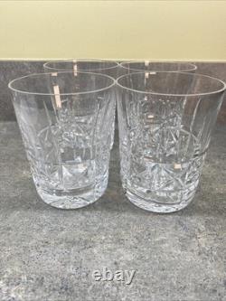 Waterford Crystal Kylemore Double Old Fashioned Glass 4 3/8 Set of 4 Withstorage
