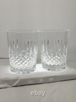 Waterford Crystal LISMORE 2 Double Old Fashioned Whiskey Glasses Ireland