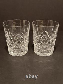 Waterford Crystal LISMORE 2 Double Old Fashioned Whiskey Glasses Ireland