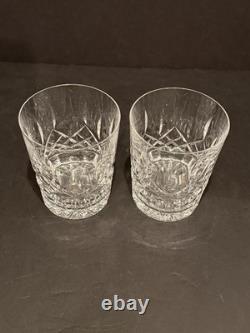 Waterford Crystal LISMORE 2 Double Old Fashioned Whiskey Glasses Ireland