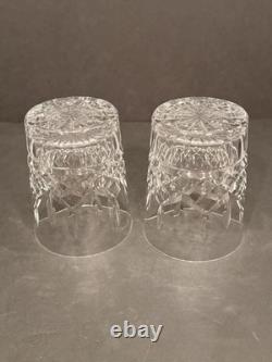 Waterford Crystal LISMORE 2 Double Old Fashioned Whiskey Glasses Ireland