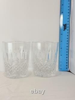 Waterford Crystal LISMORE 2 Double Old Fashioned Whiskey Glasses Ireland