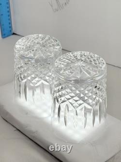 Waterford Crystal LISMORE 2 Double Old Fashioned Whiskey Glasses Ireland