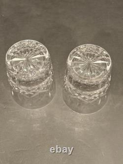 Waterford Crystal LISMORE 2 Double Old Fashioned Whiskey Glasses Ireland