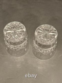 Waterford Crystal LISMORE 2 Double Old Fashioned Whiskey Glasses Ireland