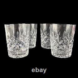 Waterford Crystal Lismore 4 Double Old Fashioned Whiskey Rocks Glass Set of 4