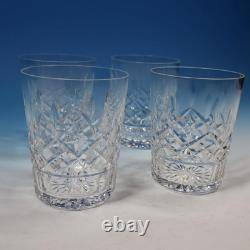 Waterford Crystal Lismore 4 Double Old Fashioned Whiskey Tumbler Glasses