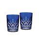 Waterford Crystal Lismore Cobalt Double Old Fashioned, Pair