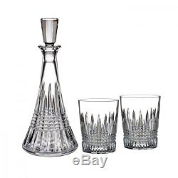 Waterford Crystal Lismore Decanter and Set of 2 Double Old Fashioned Glasses