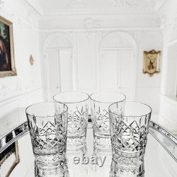 Waterford Crystal Lismore Double Old Fashioned Glasses 12 Oz Signed Set 4