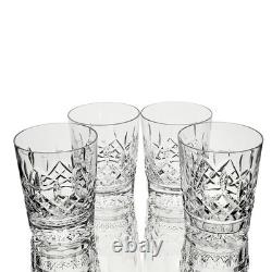 Waterford Crystal Lismore Double Old Fashioned Glasses 12 Oz Signed Set 4