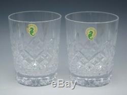 Waterford Crystal Lismore Pair 2 Double Old Fashioned Glasses Tumblers 4.3/8