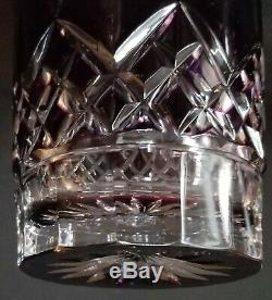 Waterford Crystal Lismore Pattern Amethyst Double Old Fashioned, DOF, set/ 2
