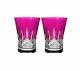 Waterford Crystal Lismore Pink Double Old Fashioned Tumbler Glasses (BRAND NEW)