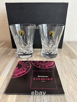 Waterford Crystal Lismore Pops Double Old Fashioned Glasses Set of 2 BNIB