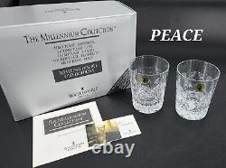 Waterford Crystal MILLENNIUM PEACE? 2 Double Old Fashioned in BOX BEAUTIFUL