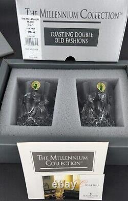 Waterford Crystal MILLENNIUM PEACE? 2 Double Old Fashioned in BOX BEAUTIFUL