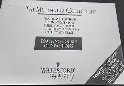 Waterford Crystal MILLENNIUM PEACE? 2 Double Old Fashioned in BOX BEAUTIFUL