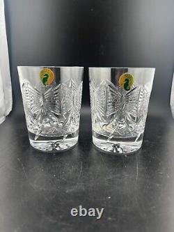 Waterford Crystal Millenium Happiness Pair Of Double Old Fashioned Glasses