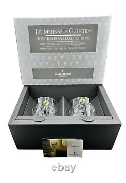 Waterford Crystal Millennium 5 Toast Double Old Fashioned Glass Set Of 2 In Box