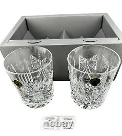 Waterford Crystal Millennium 5 Toast Double Old Fashioned Glass Set Of 2 In Box