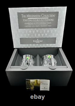 Waterford Crystal Millennium 5 Toast Double Old Fashioned Glass Set Of 2 In Box