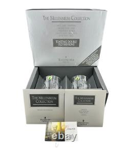 Waterford Crystal Millennium Health Double Old Fashioned Glasses Set Of 2 In Box