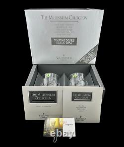 Waterford Crystal Millennium Health Double Old Fashioned Glasses Set Of 2 In Box