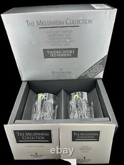 Waterford Crystal Millennium Health Double Old Fashioned Glasses Set Of 2 In Box
