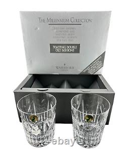 Waterford Crystal Millennium Love Double Old Fashioned Glasses Set Of 2 In Box