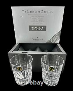 Waterford Crystal Millennium Love Double Old Fashioned Glasses Set Of 2 In Box