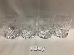 Waterford Crystal Millennium Prosperity 4 Double Old Fashioned Glasses 4 3/8