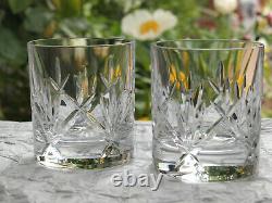 Waterford Crystal NIGHTFALL Whiskey Tumbler Pair Double Old Fashioned