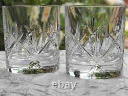 Waterford Crystal NIGHTFALL Whiskey Tumbler Pair Double Old Fashioned Mint