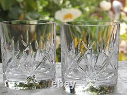 Waterford Crystal NIGHTFALL Whiskey Tumbler Pair Double Old Fashioned Mint