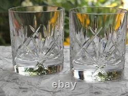 Waterford Crystal NIGHTFALL Whiskey Tumbler Pair Double Old Fashioned Mint