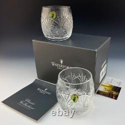 Waterford Crystal New SEAHORSE DOF Double Old Fashioned Pair Ireland Made NIB