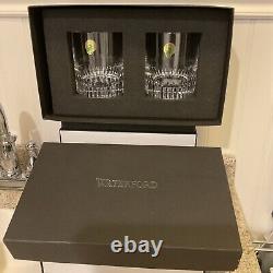 Waterford Crystal OGHAM LOVE Double Old Fashioned Glass Pair 2Pc 12oz Ea BNWB