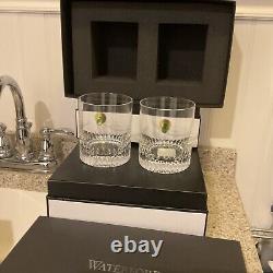 Waterford Crystal OGHAM LOVE Double Old Fashioned Glass Pair 2Pc 12oz Ea BNWB