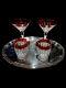 Waterford Crystal Red To Clear Martini And Double Old Fashioned set