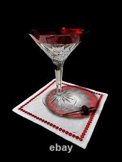 Waterford Crystal Red To Clear Martini And Double Old Fashioned set