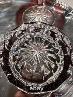 Waterford Crystal Red To Clear Martini And Double Old Fashioned set